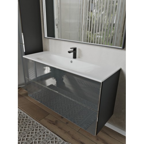 Тумба с раковиной для ванной MEBELVANN ВЕГА 120см подвесная графит