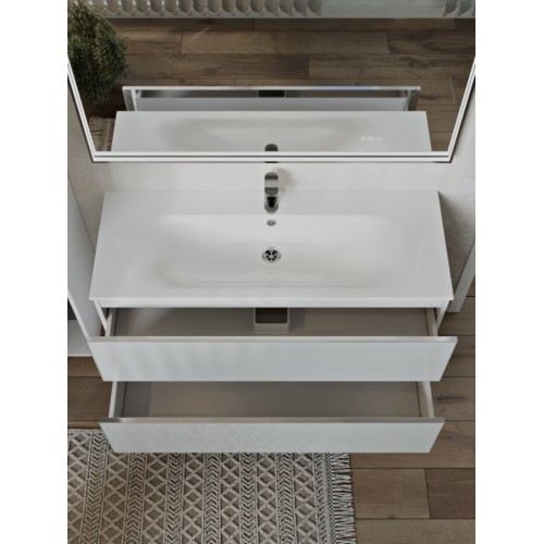 Тумба с раковиной для ванной MEBELVANN ВЕГА 120см подвесная белая