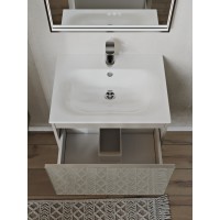 Тумба с раковиной для ванной MEBELVANN ВЕГА 60см подвесная капучино