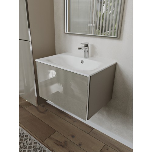 Тумба с раковиной для ванной MEBELVANN ВЕГА 60см подвесная капучино