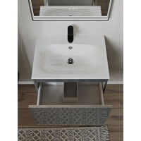 Тумба с раковиной для ванной MEBELVANN ВЕГА 60см подвесная графит