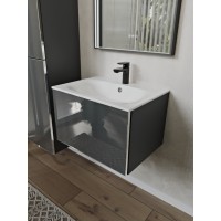 Тумба с раковиной для ванной MEBELVANN ВЕГА 60см подвесная графит