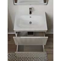 Тумба с раковиной для ванной MEBELVANN ВЕГА 60см подвесная капучино