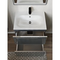 Тумба с раковиной для ванной MEBELVANN ВЕГА 60см подвесная графит