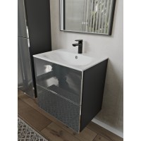 Тумба с раковиной для ванной MEBELVANN ВЕГА 60см подвесная графит