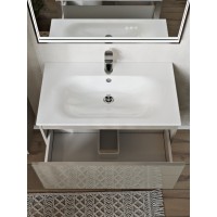 Тумба с раковиной для ванной MEBELVANN ВЕГА 80см подвесная капучино