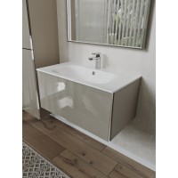 Тумба с раковиной для ванной MEBELVANN ВЕГА 80см подвесная капучино