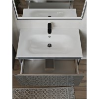 Тумба с раковиной для ванной MEBELVANN ВЕГА 80см подвесная графит