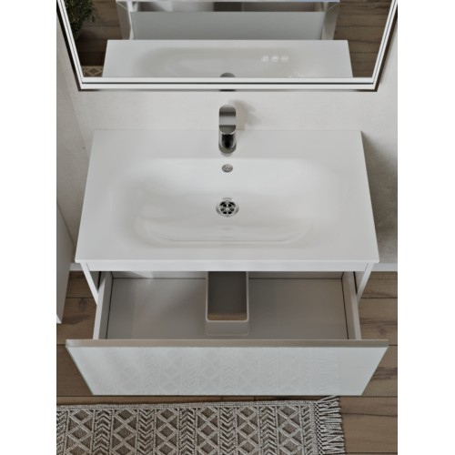 Тумба с раковиной для ванной MEBELVANN ВЕГА 80см подвесная белая