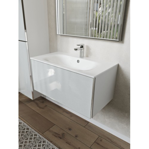 Тумба с раковиной для ванной MEBELVANN ВЕГА 80см подвесная белая