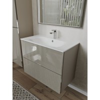 Тумба с раковиной для ванной MEBELVANN ВЕГА 80см подвесная капучино