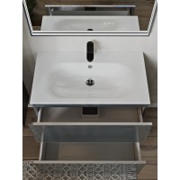 Тумба с раковиной для ванной MEBELVANN ВЕГА 80см подвесная графит