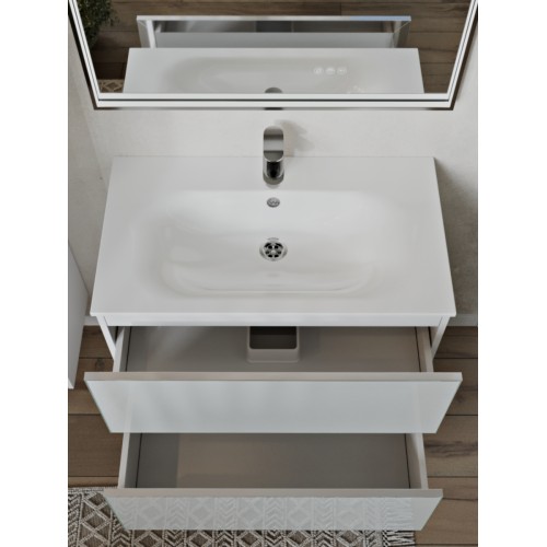 Тумба с раковиной для ванной MEBELVANN ВЕГА 80см подвесная белая