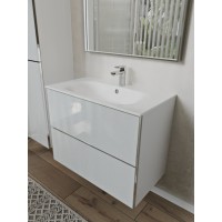 Тумба с раковиной для ванной MEBELVANN ВЕГА 80см подвесная белая