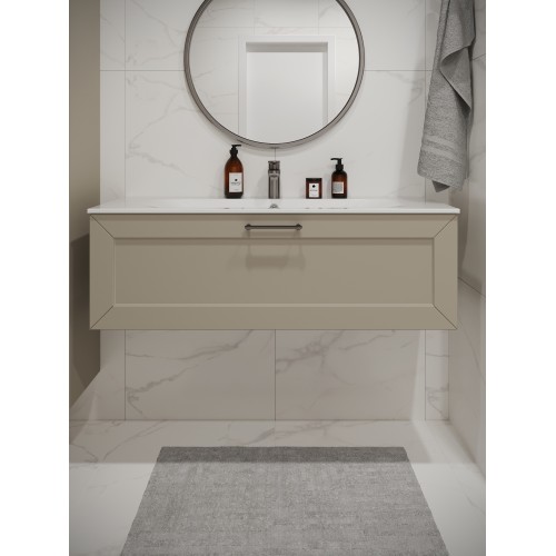 Тумба с раковиной для ванной MEBELVANN  ВИКТОРИЯ 120см подвесная айвори