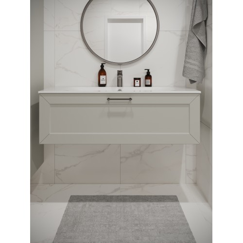 Тумба с раковиной для ванной MEBELVANN  ВИКТОРИЯ 120см подвесная белая