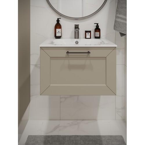 Тумба с раковиной для ванной MEBELVANN  ВИКТОРИЯ 60см подвесная айвори