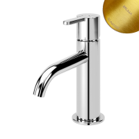 Смеситель для раковины Leaf золото матовое PVD