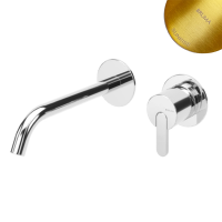 Смеситель скрытого монтажа Bruma LEAF для раковины. Длина излива 150 мм золото матовое PVD