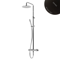 Душевая система Bruma Leaf с наливом на ванну и верхней лейкой из латуни Ø300 мм чёрный