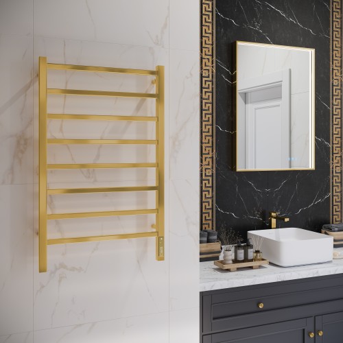 Ватикан П8 500х850 Электро Полотенцесушитель TERMINUS Брашированное золото PVD (нитрид-титановое покрытие)