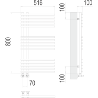 Полотенцесушитель Terminus «Астра» П15 70х800 Белый