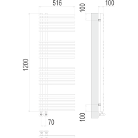 Полотенцесушитель Terminus «Астра» П24 70х1200 Черный