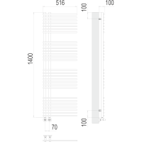 Полотенцесушитель Terminus «Астра» П28 70х1400 Черный