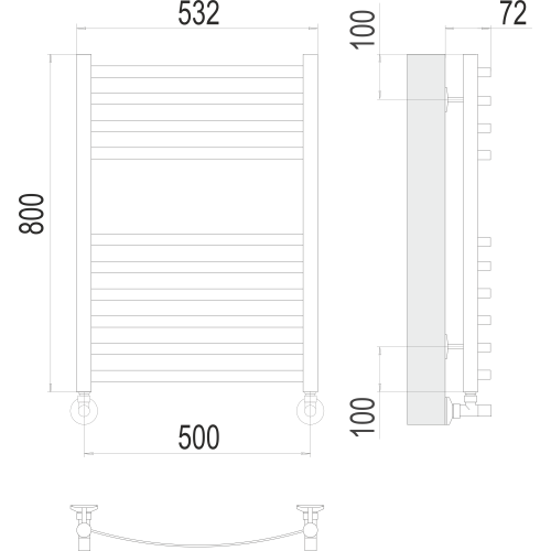 Полотенцесушитель Terminus «Авиэль» П10 500х800 Черный