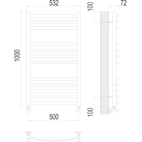 Полотенцесушитель Terminus «Авиэль» П12 500х1000 Медь Матовая PVD