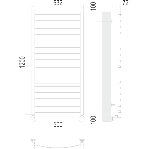 Полотенцесушитель Terminus «Авиэль» П14 500х1200 Хром