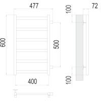 Полотенцесушитель Terminus «Аврора» П6 400х600 бп500 Латунь Матовая PVD