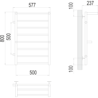 Полотенцесушитель Terminus «Аврора» П8 500х800 бп500 Сатин