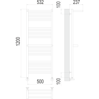 Полотенцесушитель Terminus «Аврора с 2-мя полками» П22 500х1200 Сатин