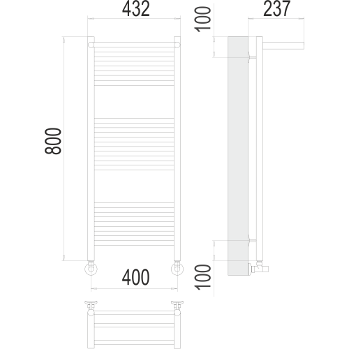 Полотенцесушитель Terminus «Аврора с/п» П16 400х800 Хром