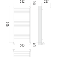 Полотенцесушитель Terminus «Аврора с/п» П16 500х800 Черный