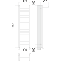 Полотенцесушитель Terminus «Аврора с/п» П20 300х1000 Хром