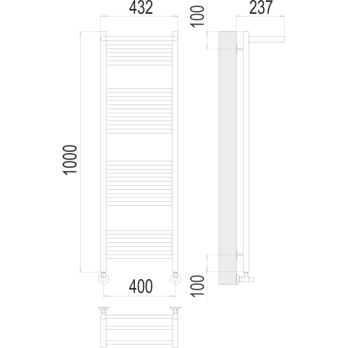Полотенцесушитель Terminus «Аврора с/п» П20 400х1000 Хром