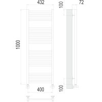 Полотенцесушитель Terminus «Аврора» П20 400х1000 Хром