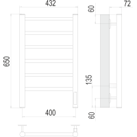 Полотенцесушитель Terminus Аврора П6 400х650 электро Сатин