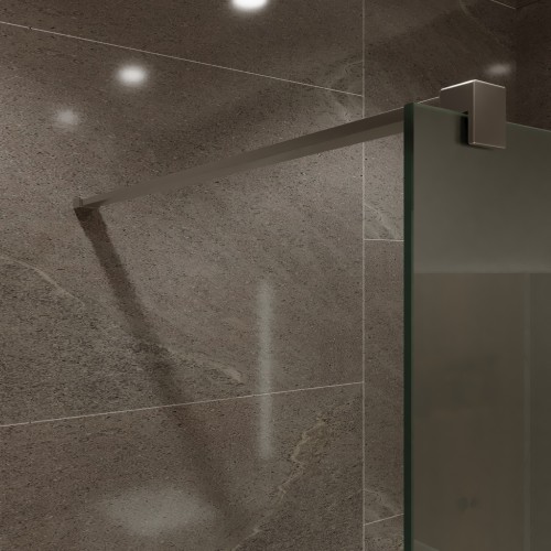 Душевая перегородка типа walk-in свободный вход 1200х2000 матовое стекло / профиль хром 