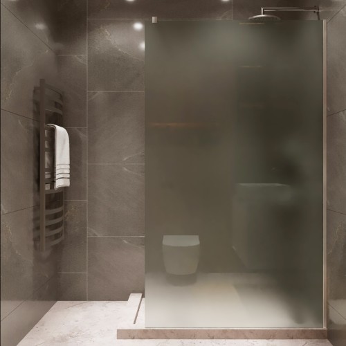 Душевая перегородка типа walk-in свободный вход 1000х2000 матовое стекло / профиль хром 