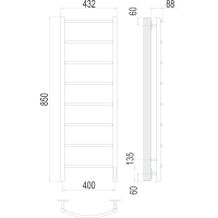 Полотенцесушитель Terminus Классик П8 400х850 электро Хром