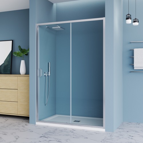 Душевое ограждение в нишу раздвижное BEN_902_SL_C_1950x1200 хромированый профиль/прозрачное стекло
