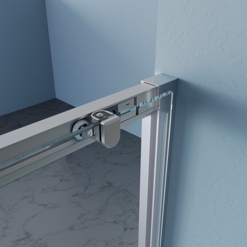 Душевое ограждение в нишу раздвижное BEN_902_SL_C_1950x1200 хромированый профиль/прозрачное стекло