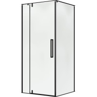 Душевой уголок распашной Terminus Альба 03 900х900х2200 квадрат чёрный