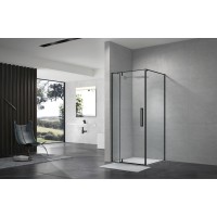 Душевой уголок распашной Terminus Альба 03 900х900х2200 квадрат чёрный