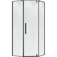 Душевой уголок распашной Terminus Альба 04 1000х1000х2200 трапеция чёрный