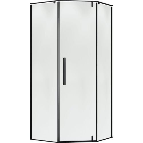 Душевой уголок распашной Terminus Альба 04 1000х1000х2200 трапеция чёрный
