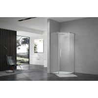 Душевой уголок распашной Terminus Альба 04 1000х1000х2200 трапеция хром